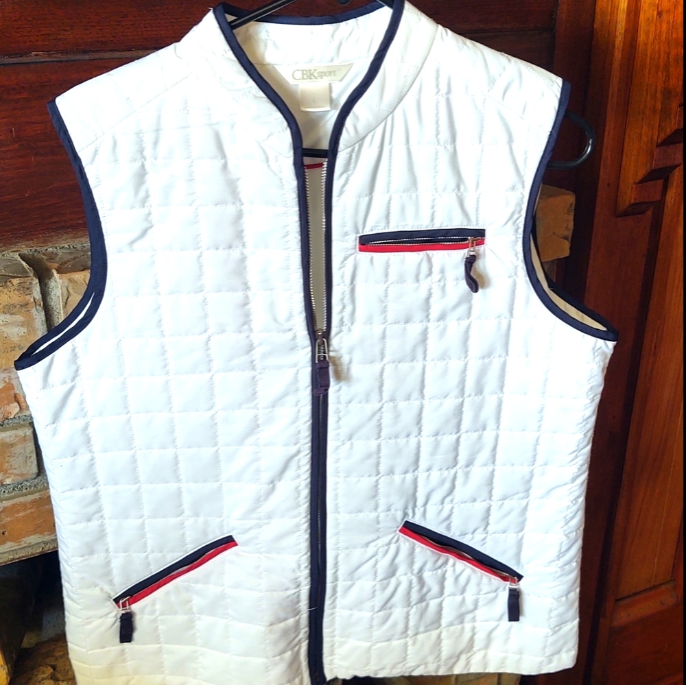 Women's White Quilted Vest